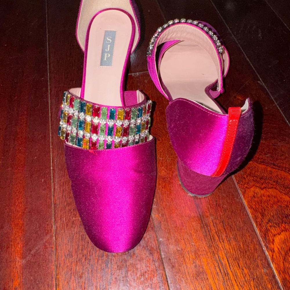 SJP by Sarah Jessica Parker Fuchsia Embellished Heels size 40.5 - Picture 6 of 6
